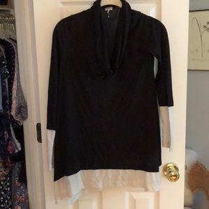 Splendid Colorblock Cowl Neck Sweater